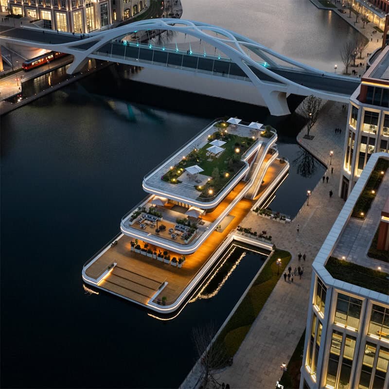 Waterfront Restaurant Garden by Weimar
